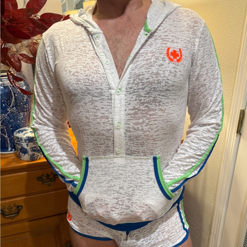 ⭐️RARE⭐️Andrew Christian Beach/Night Outfit. Sheer Burnout - Picture 2 of 13